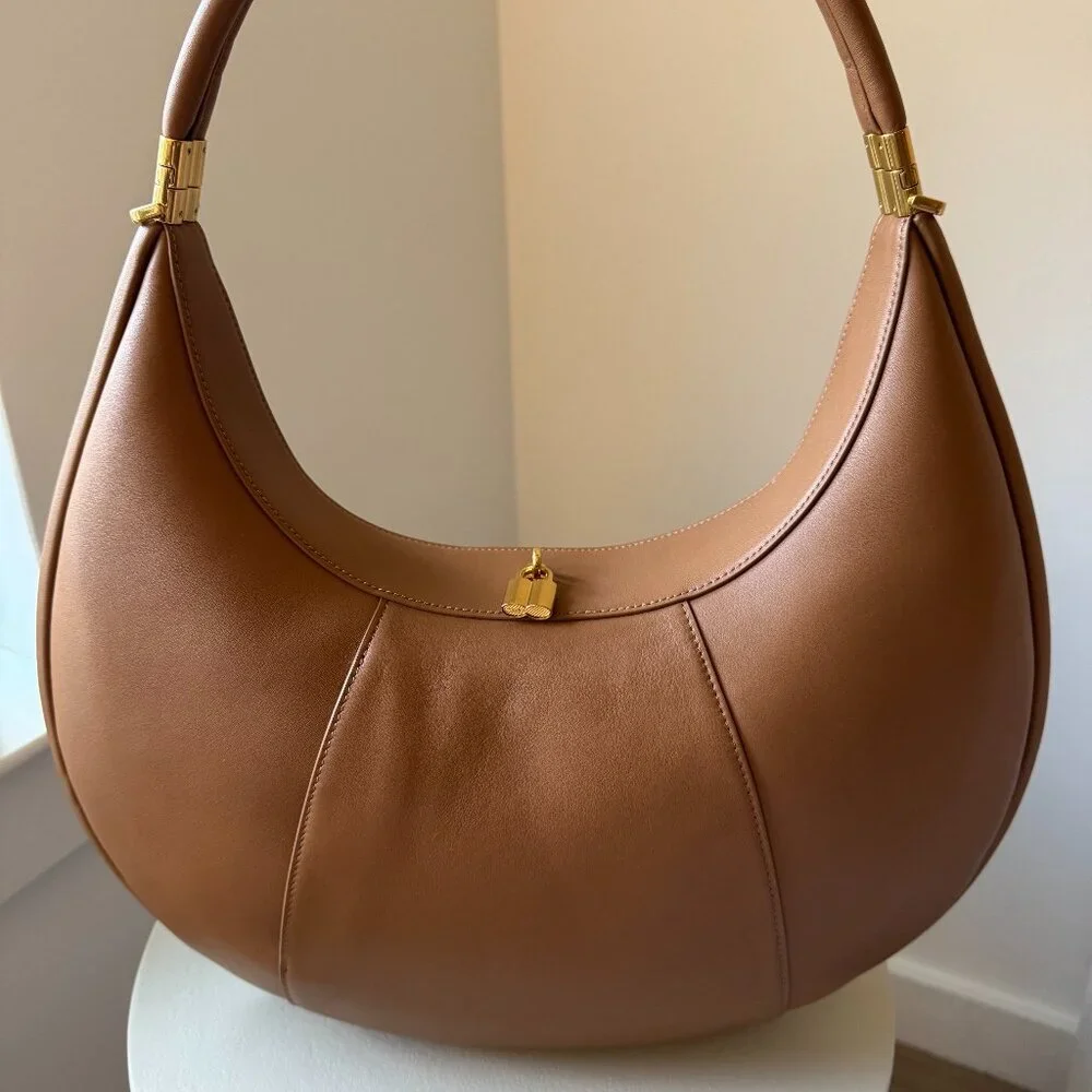Songmont Large Luna Bag Caramel Leather & Suede New Without Tags - Picture 4 of 13